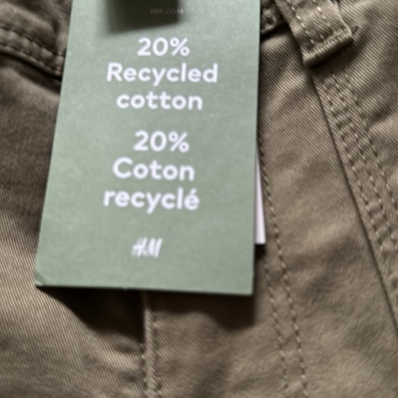 H&M olive green cargo high rise Sz 4 pants NWT - Picture 7 of 9